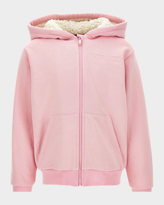 Girl's Embossed Meudsa & Logo-Print Hoodie, Size 6-14